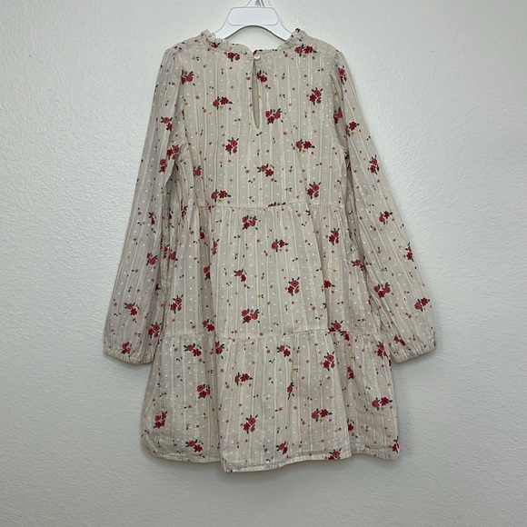 Cat & Jack Girls Mock Neck Floral Dress Sz 7/8 - Picture 9 of 10